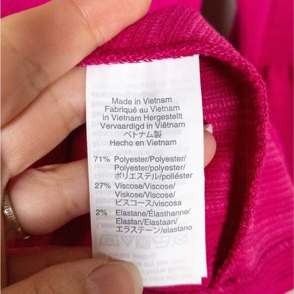 J CREW Button-Back Tiered Bell-Sleeve Knit Top in Bright Berry Women's XS - Picture 5 of 6